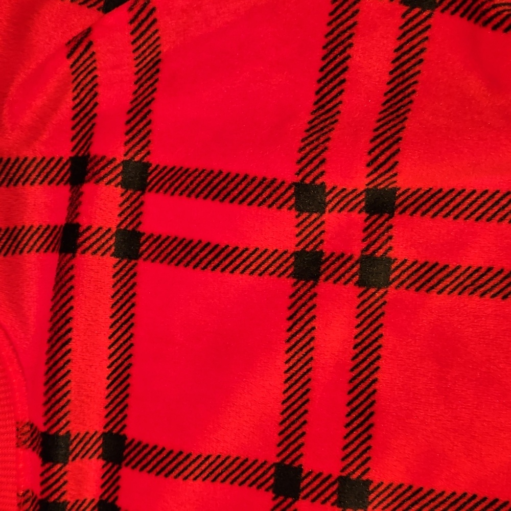 Cat & Jack Red and Black Plaid Velour Sweatshirt - Sz L (12/14) - Picture 5 of 7